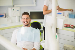 man visiting his dentist in Orlando FL for the general dentistry in Orlando FL he needs 